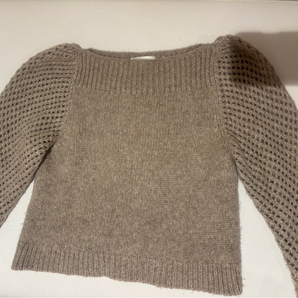 LoveShackFancy Taupe Knit Sweater